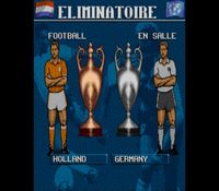 une photo d'Ã©cran de Eric Cantona Football Challenge sur Nintendo Super Nes